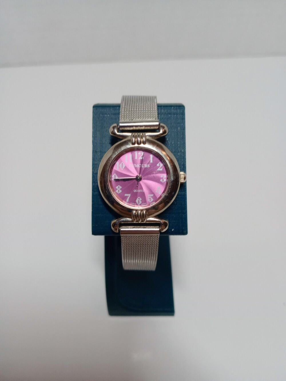 Rumours Pink Faced Metal Band Women's Watch Tested